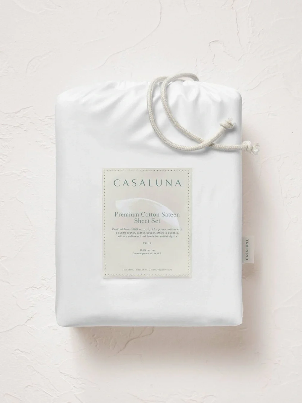 Queen 600 Thread Count Sateen Sheet Set White - Casaluna™
